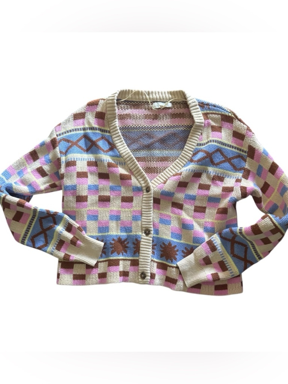 La Hearts PacSun Color Block Cardigan, Size Small, Preppy, Quirky, Aztec